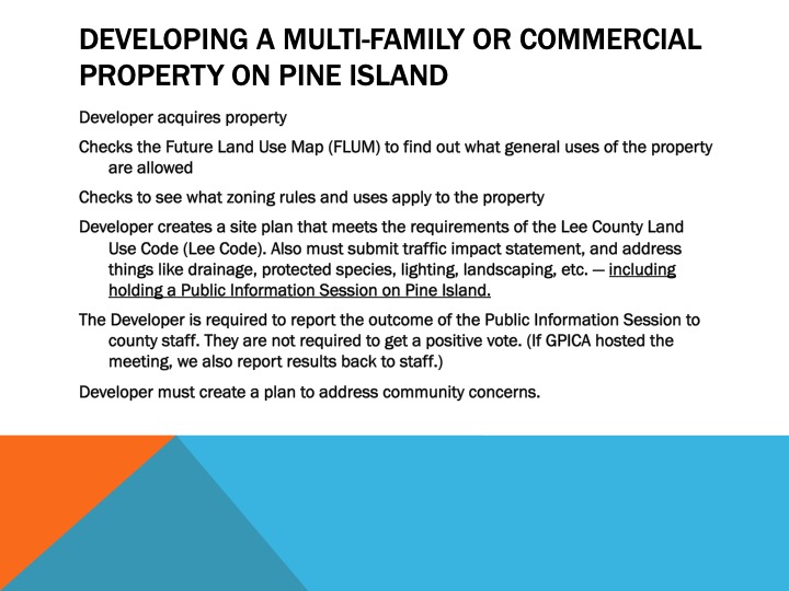 Development 101 Greater Pine Island Civic Association