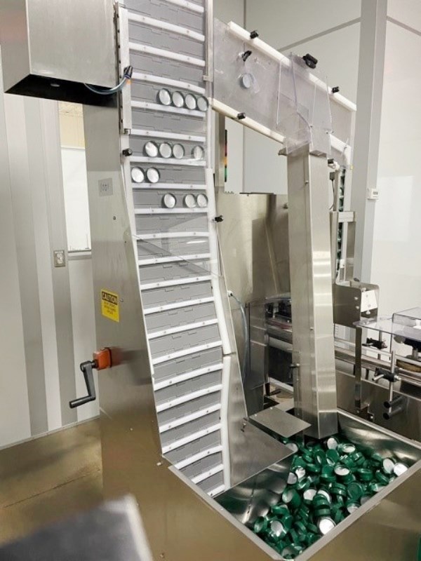 *SOLD* NJM Model Unicap 150 Automatic Inline Capper W/Cap Elevator