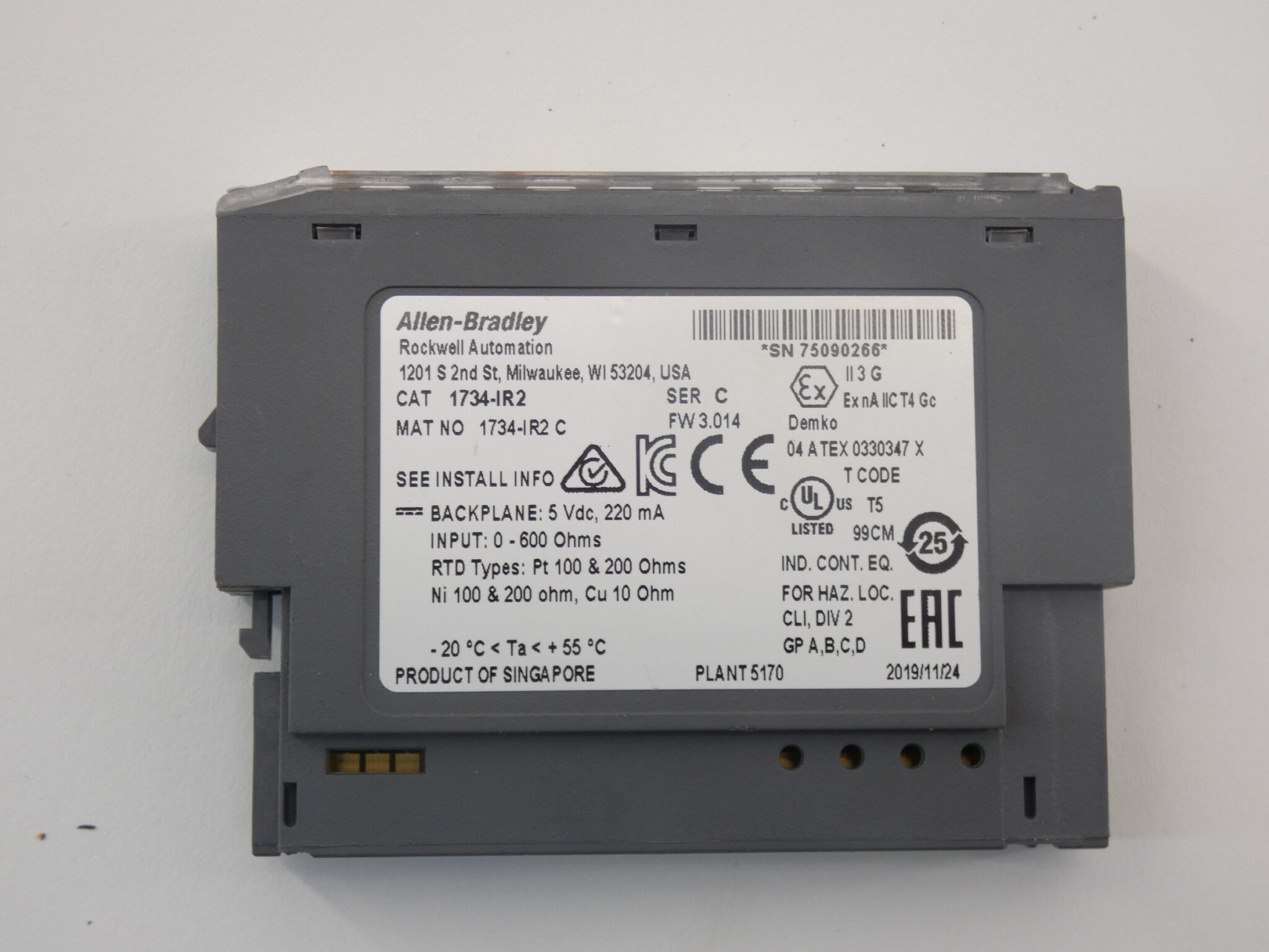 Allen-Bradley 1734-IR2 Module W/ 1734-TOP Terminal Base – GPM Surplus