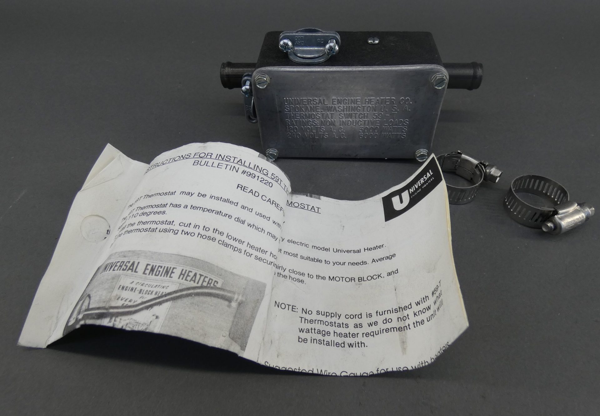 Universal Engine Heater Co. 59-T Thermostat Switch, 120-240V, 3000