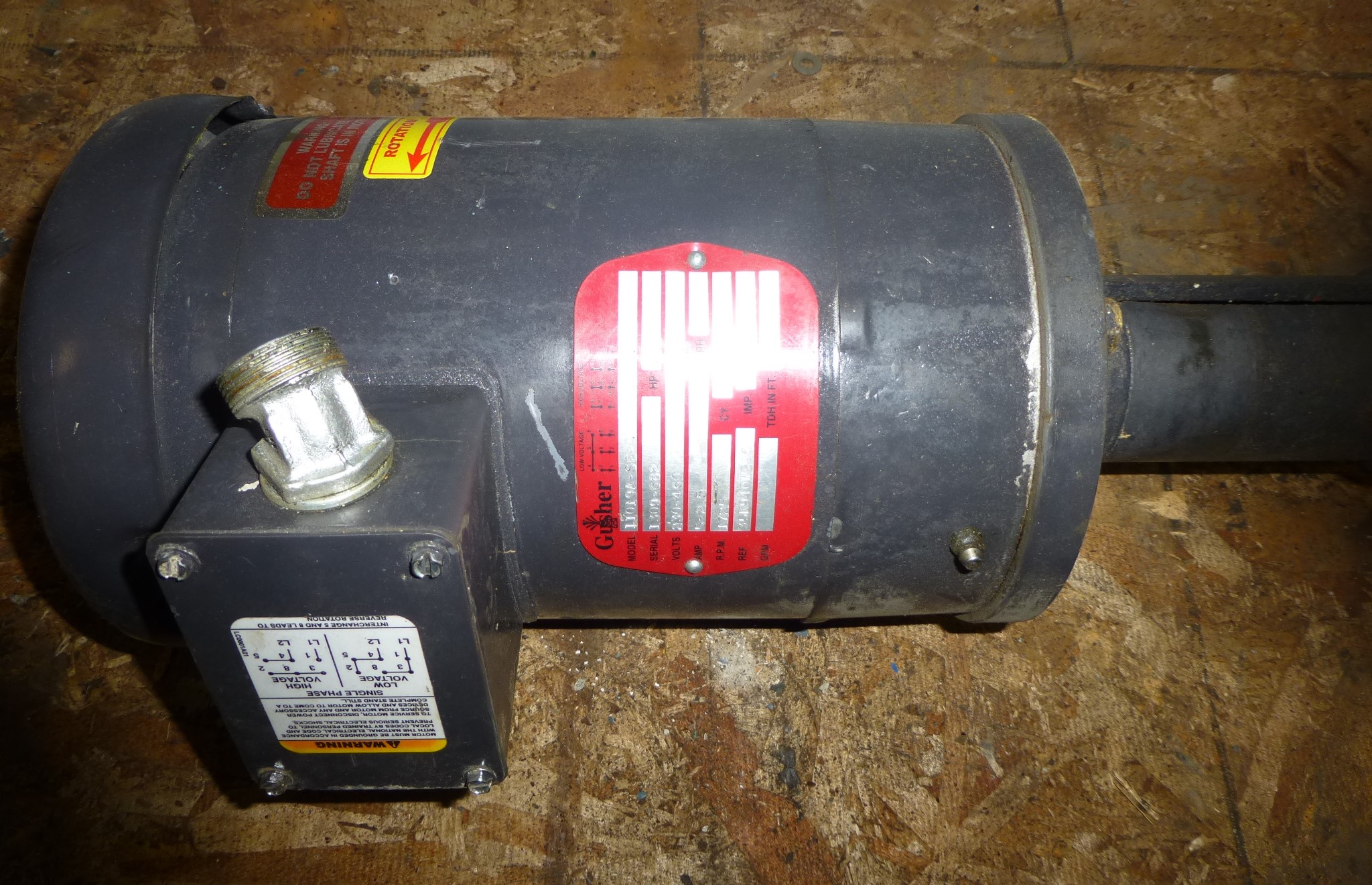 Gusher 1.5HP 11019A-SE-A Coolant Pump, 3PH, 1725 RPM, 230/460V – GPM