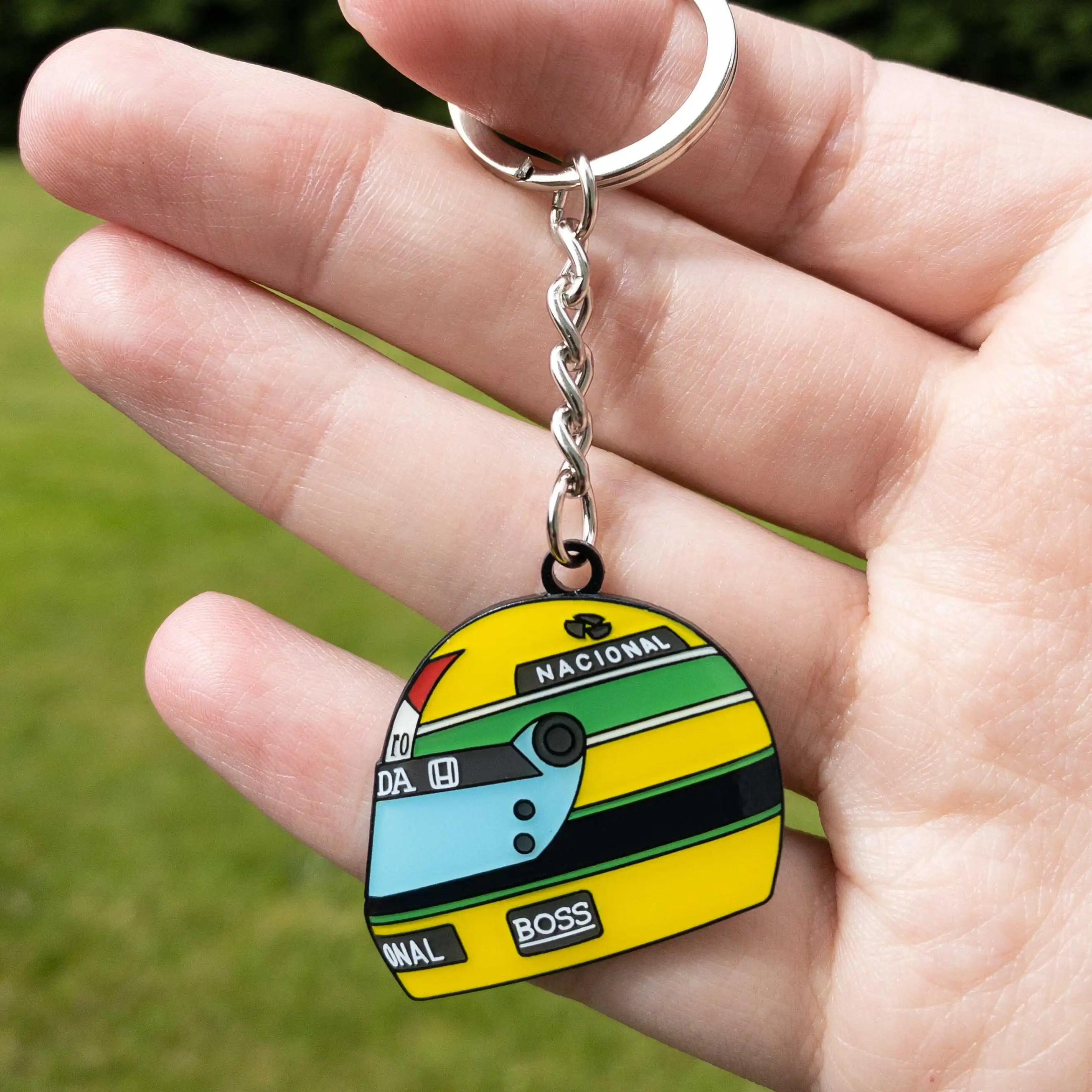 Ayrton Senna 1988 Helmet Enamel Keychain