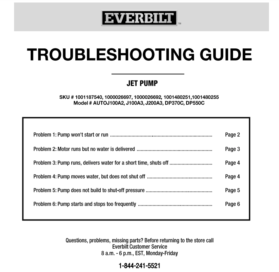 Jet Pump Expanded Troubleshooting Guide GP Enterprises Co., Ltd.