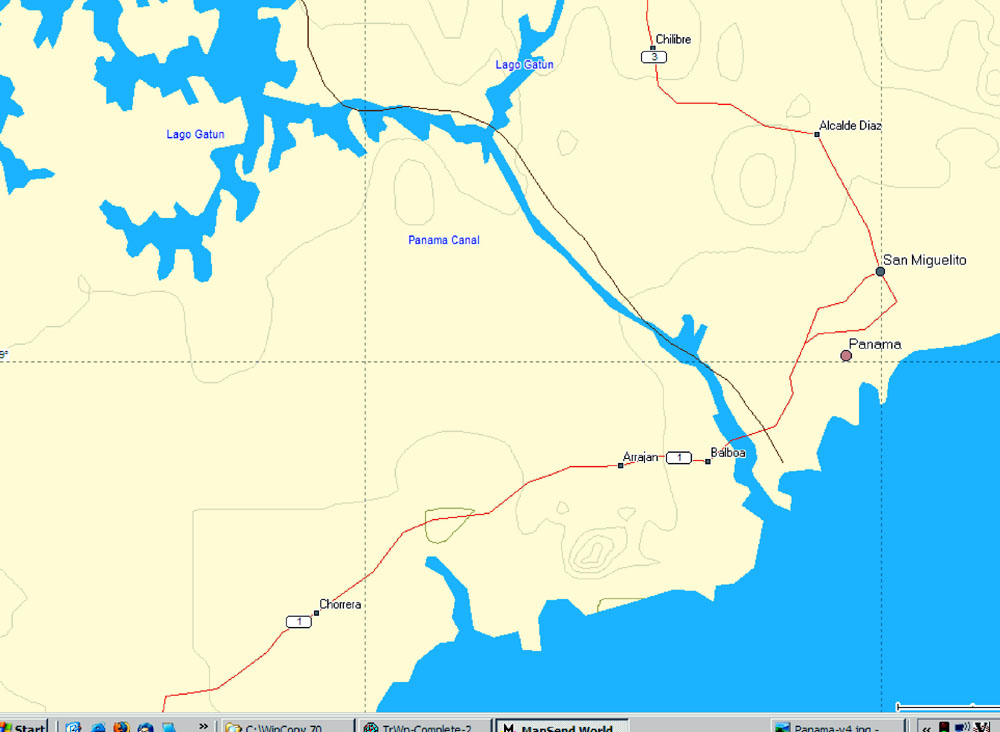 Detailed Satellite Map of Panama Canal Maphill