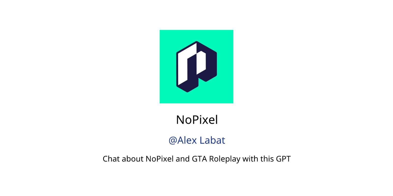 NoPixel GPTs author, description, features and functions, examples and