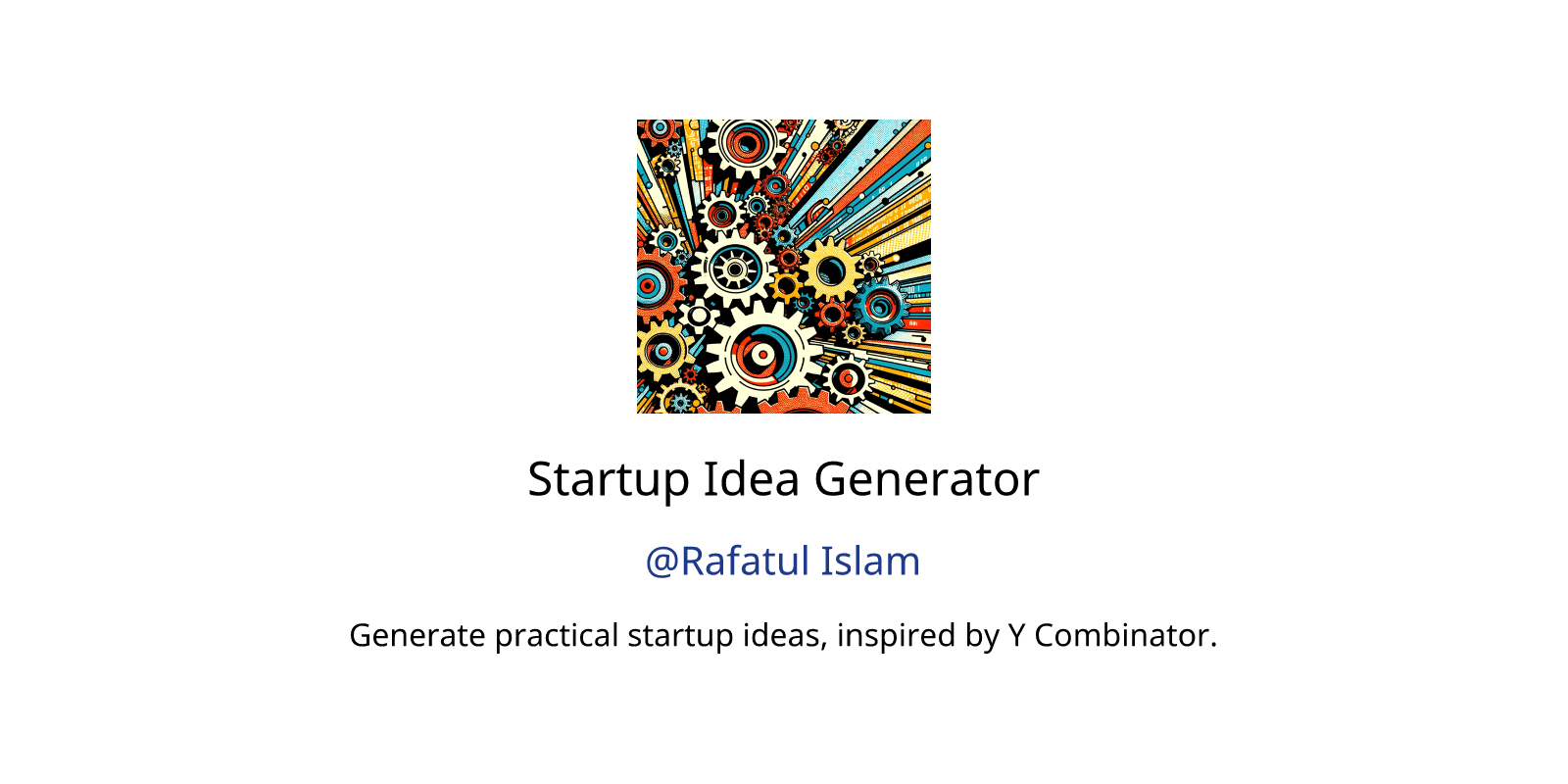 Startup Idea Generator GPTs author, description, features and functions
