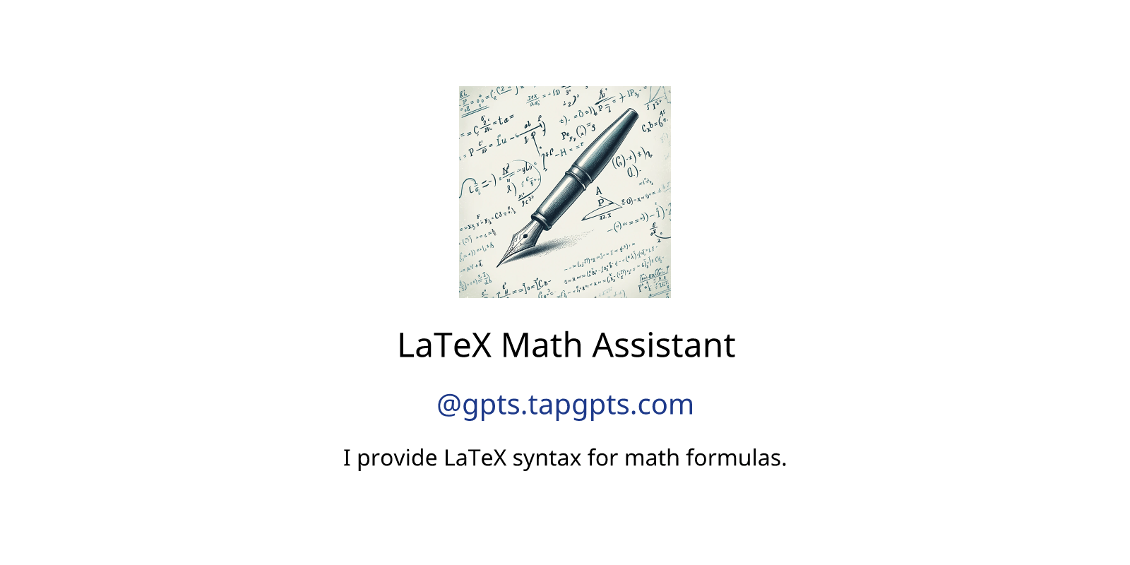 LaTeX Math Assistant GPTs author, description, features and functions