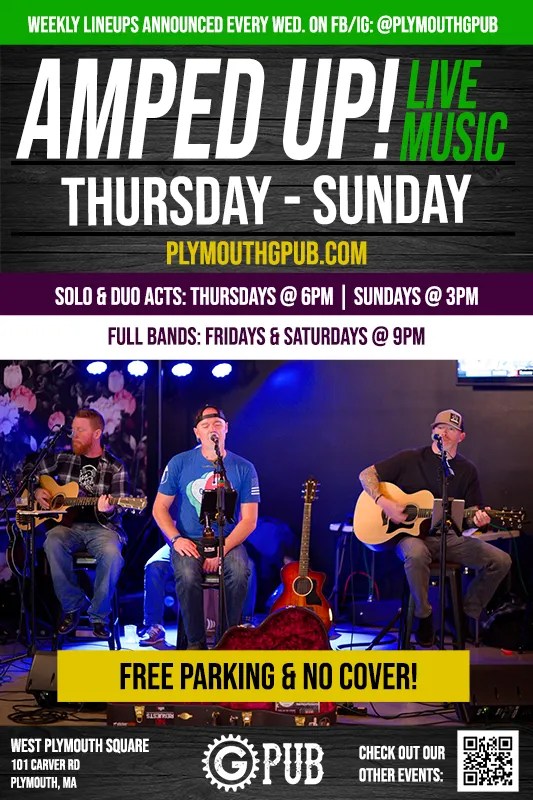 AMPED UP! Live Music Plymouth MA Every Friday