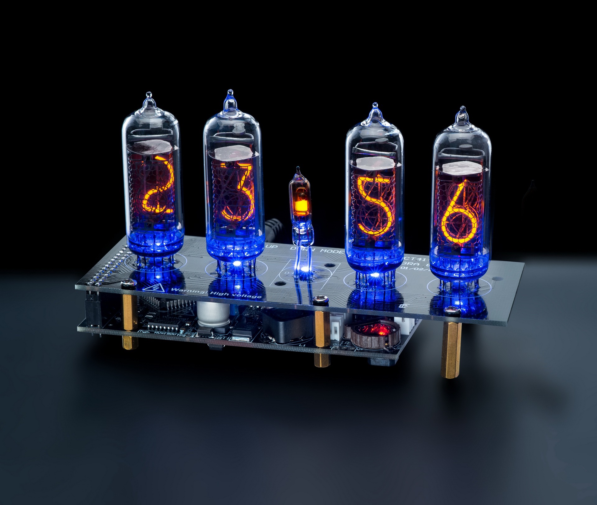 IN14 Nixie Tubes Clock [SMF, RGB, USB, Tunes] (Tubes, Column, Power Supply) (Temp. Sensor