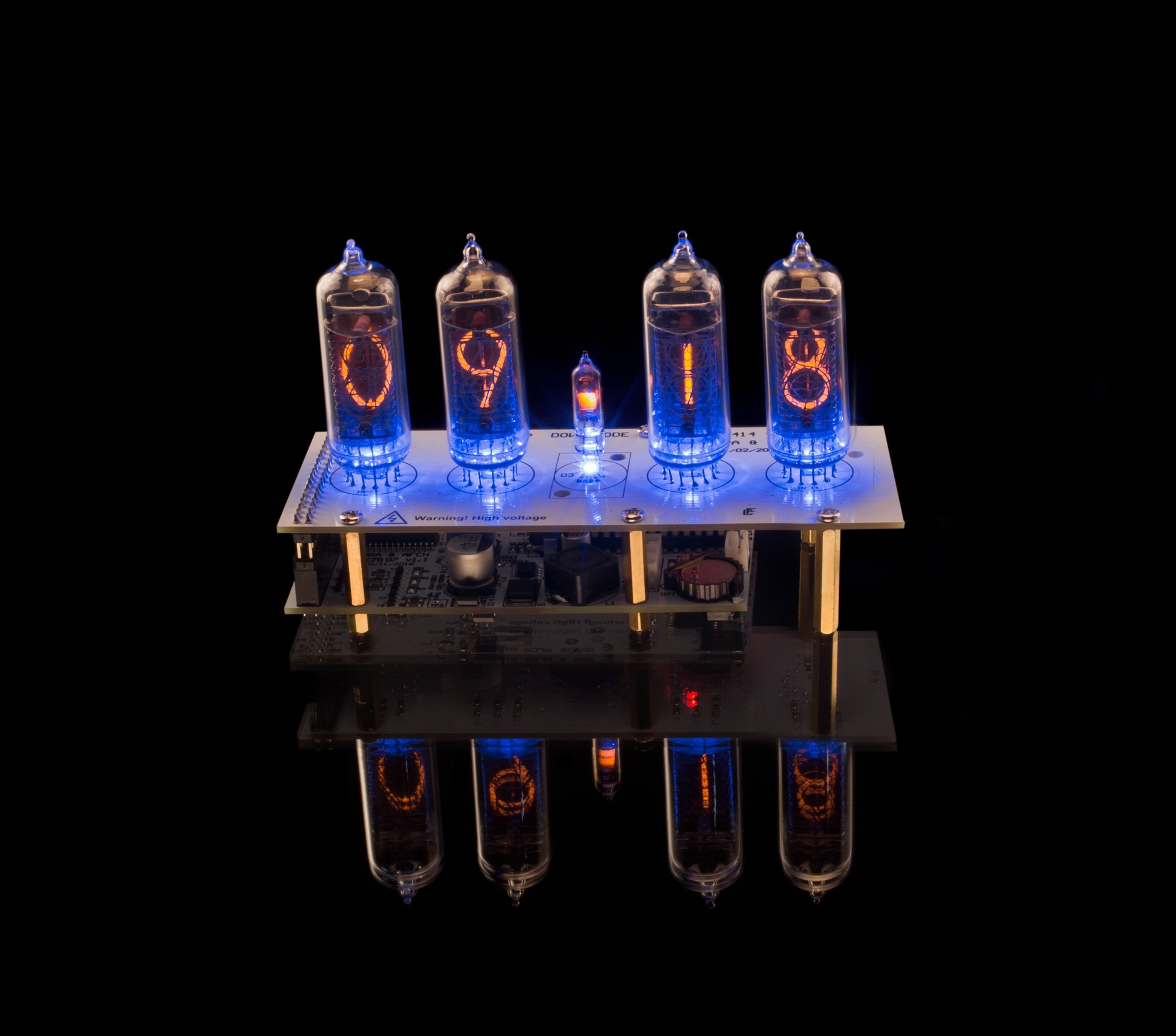IN14 Nixie Tubes Clock [SMF, RGB, USB, Tunes] (Tubes, Column, Power Supply) (Temp. Sensor) [4