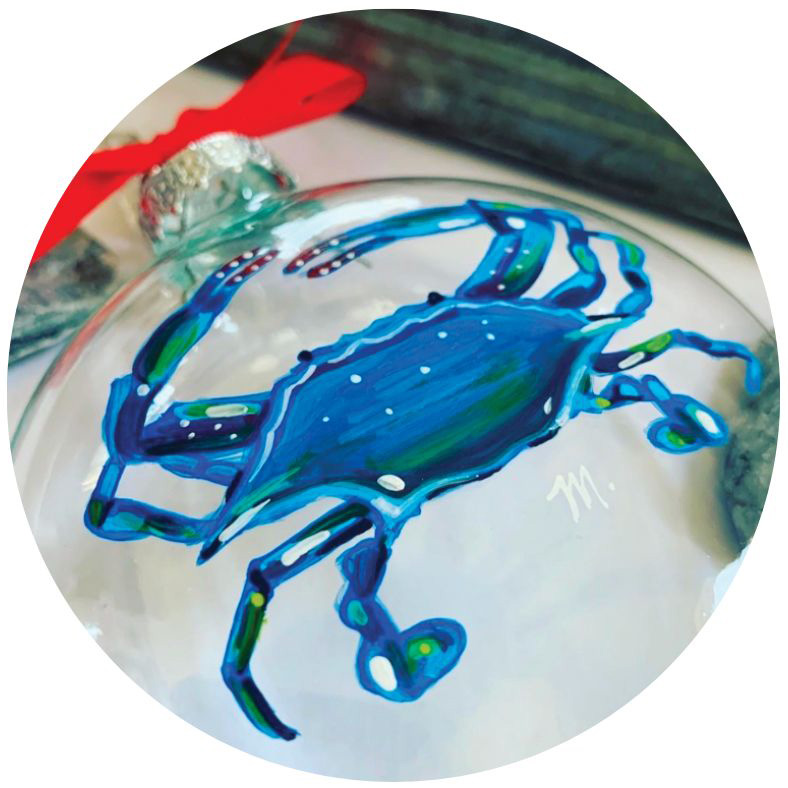 4″ Glass Disc (Flat) Chesapeake Blue Crab