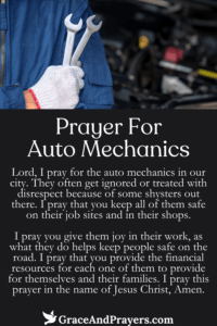 7 Direct Prayers for Auto Mechanics - Grace and Prayers