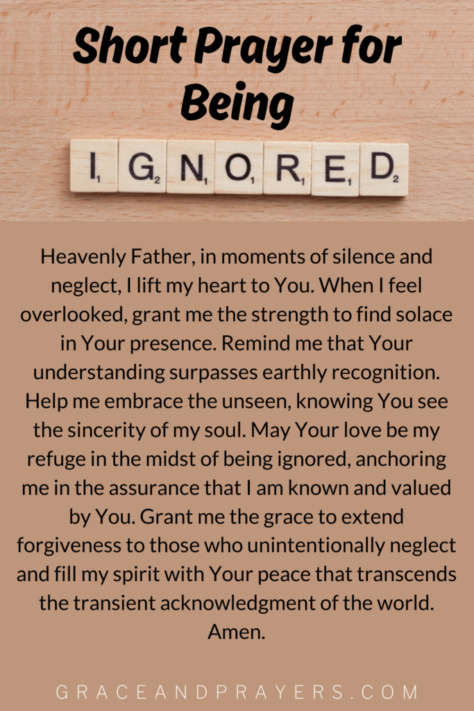 5 Strengthening Prayers for Feeling Ignored Grace and Prayers