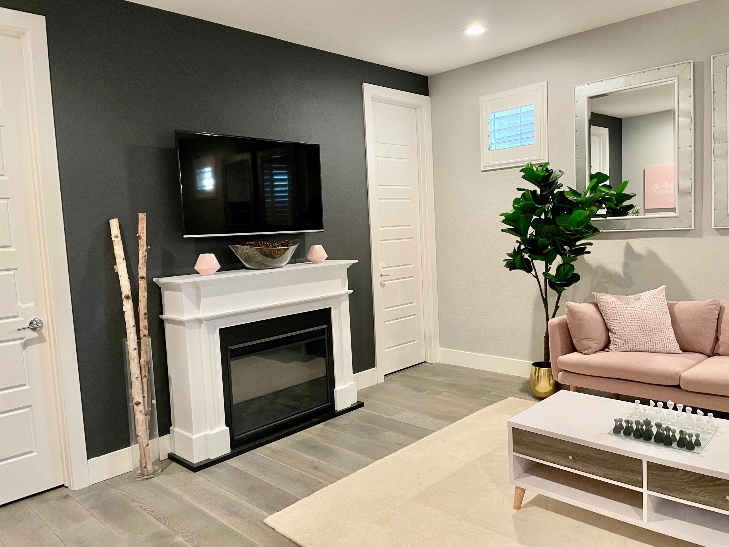 Behr Cracked Pepper Accent Wall Graceful Glam