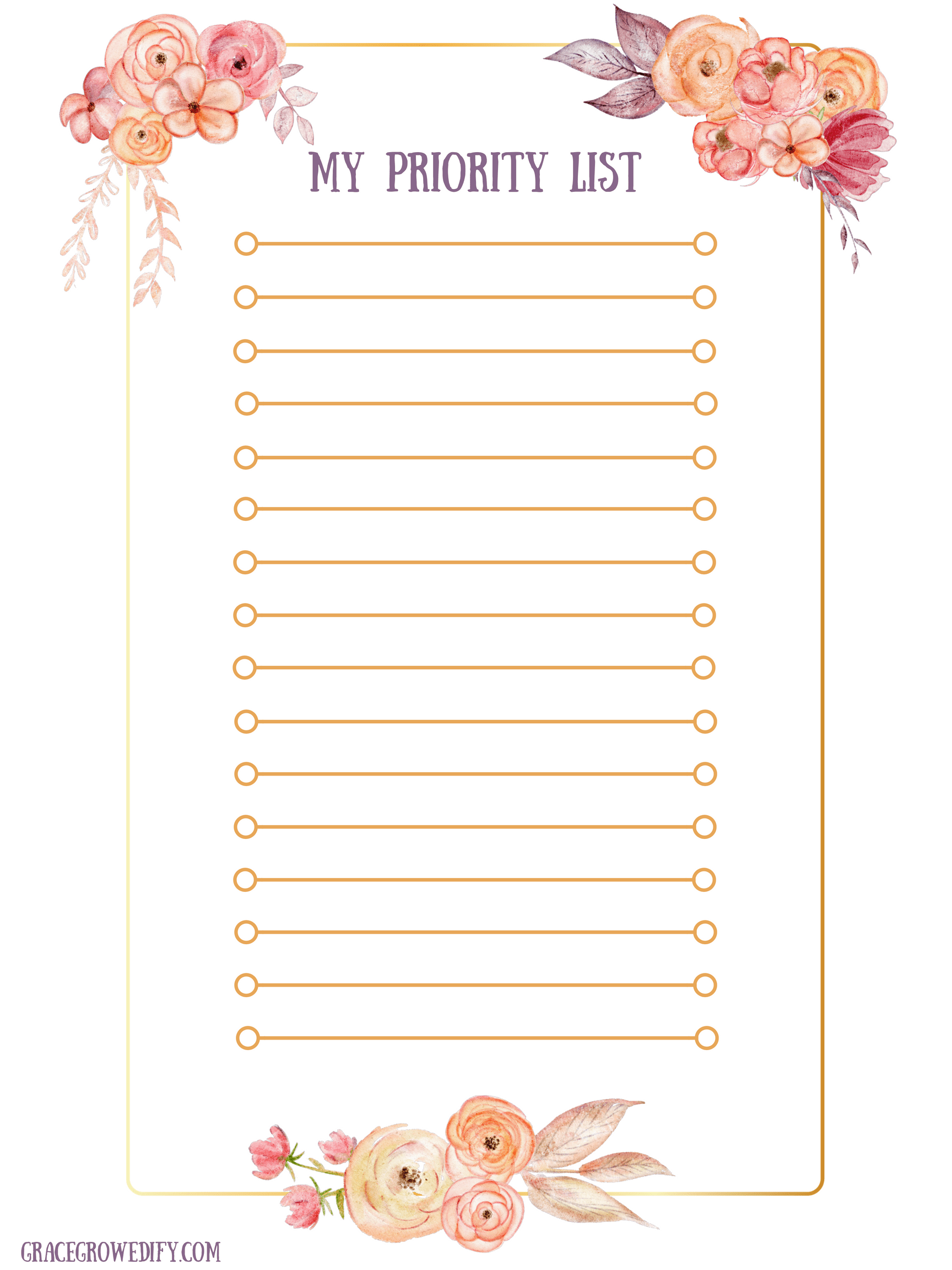 My Priority List Printable for Mom • Subscriber FREEBIE