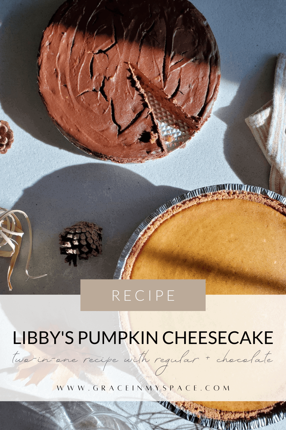 Libby's Pumpkin Cheesecake & Pumpkin Chocolate Cheesecake Two In One