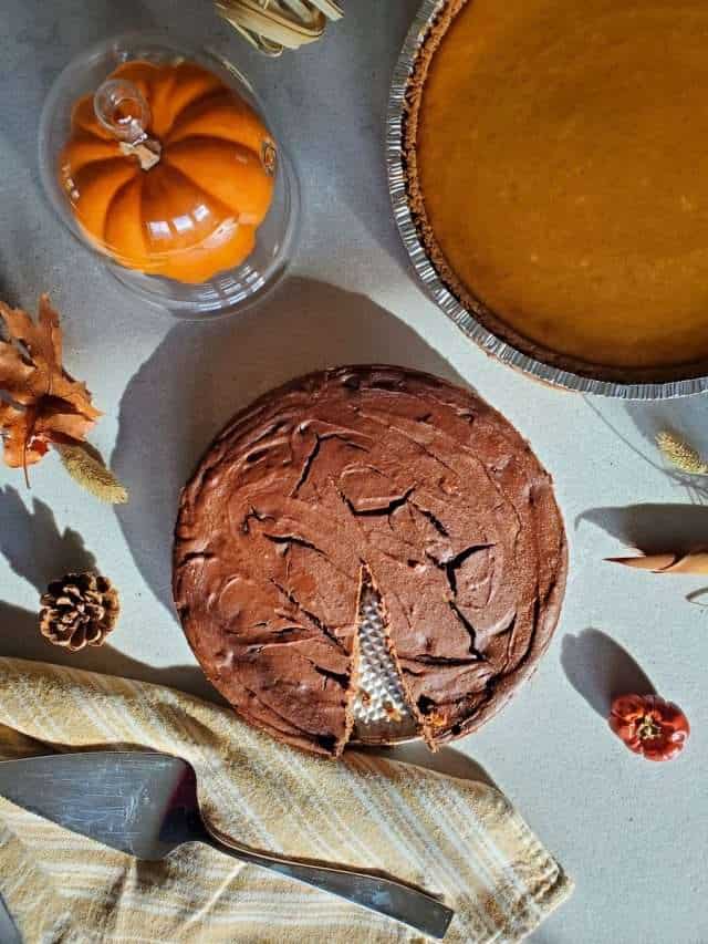 Libby's Pumpkin Cheesecake & Pumpkin Chocolate Cheesecake Two In One