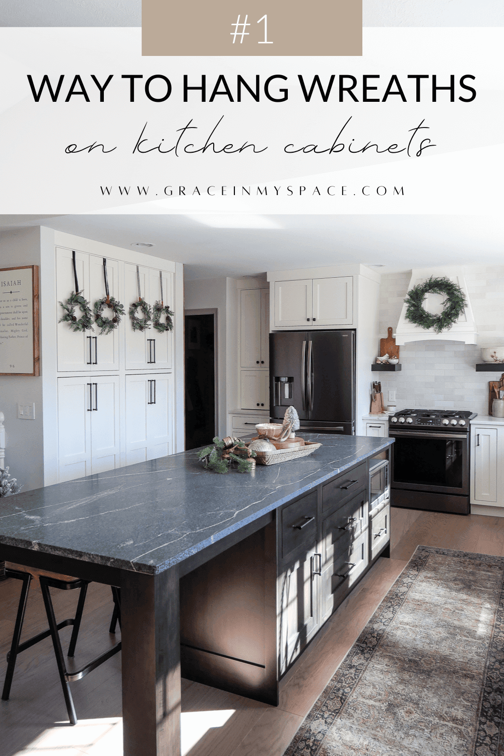 The BEST Way for How to Hang Wreaths on Kitchen Grace In My