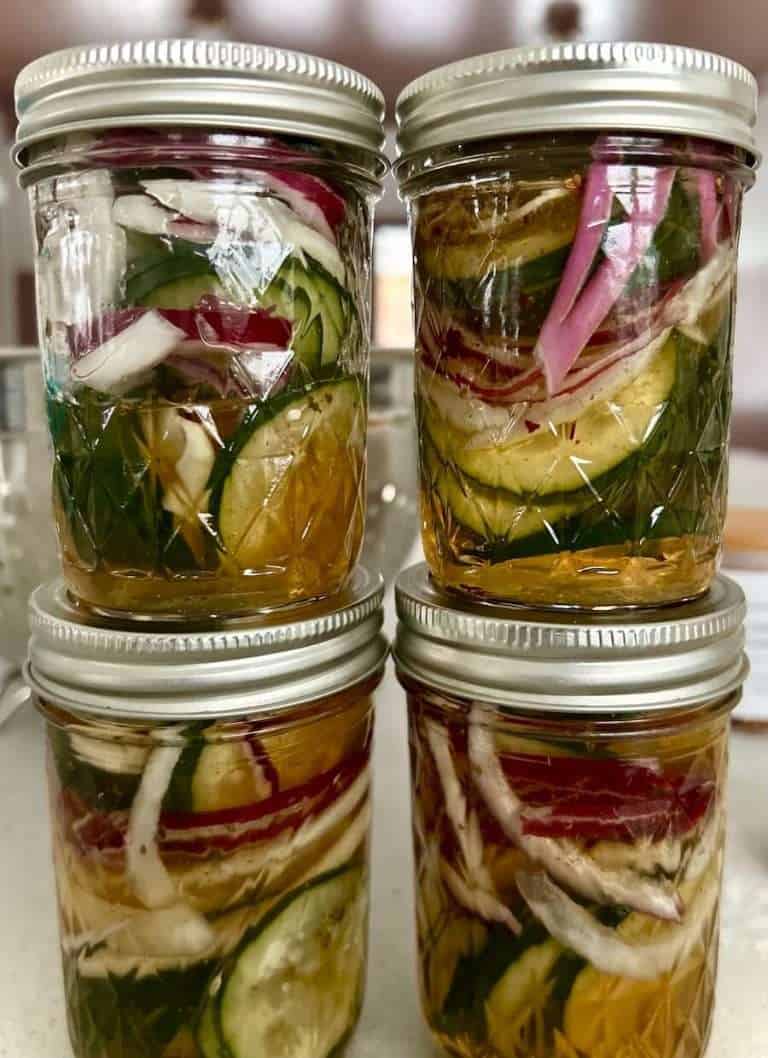 Flavorful, Quick Pickled Cucumbers and Red Onions Grace In My Space