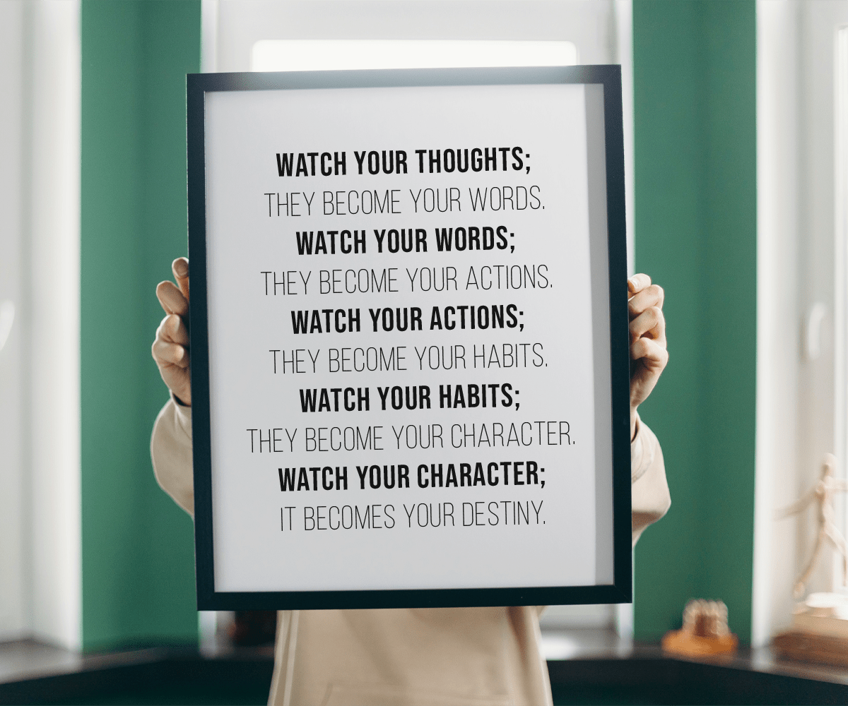 Watch your thoughts, they words Grace Mastered