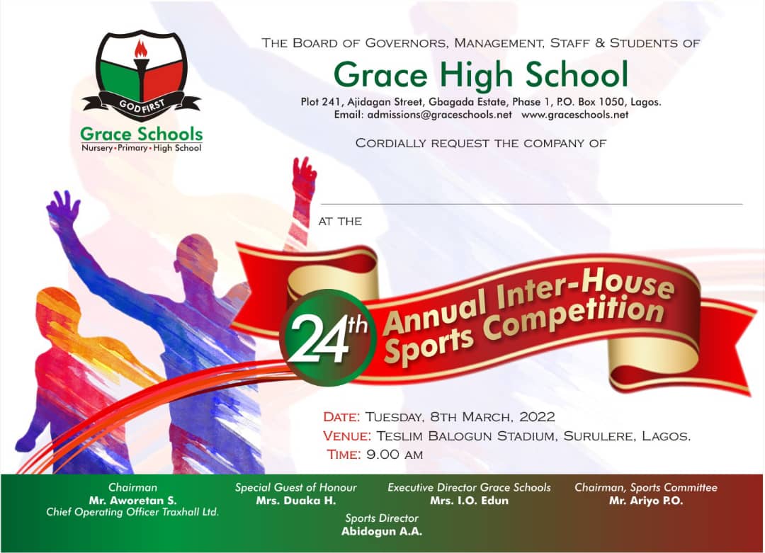 GHS 24th Annual Inter House Sports Competition Grace Schools