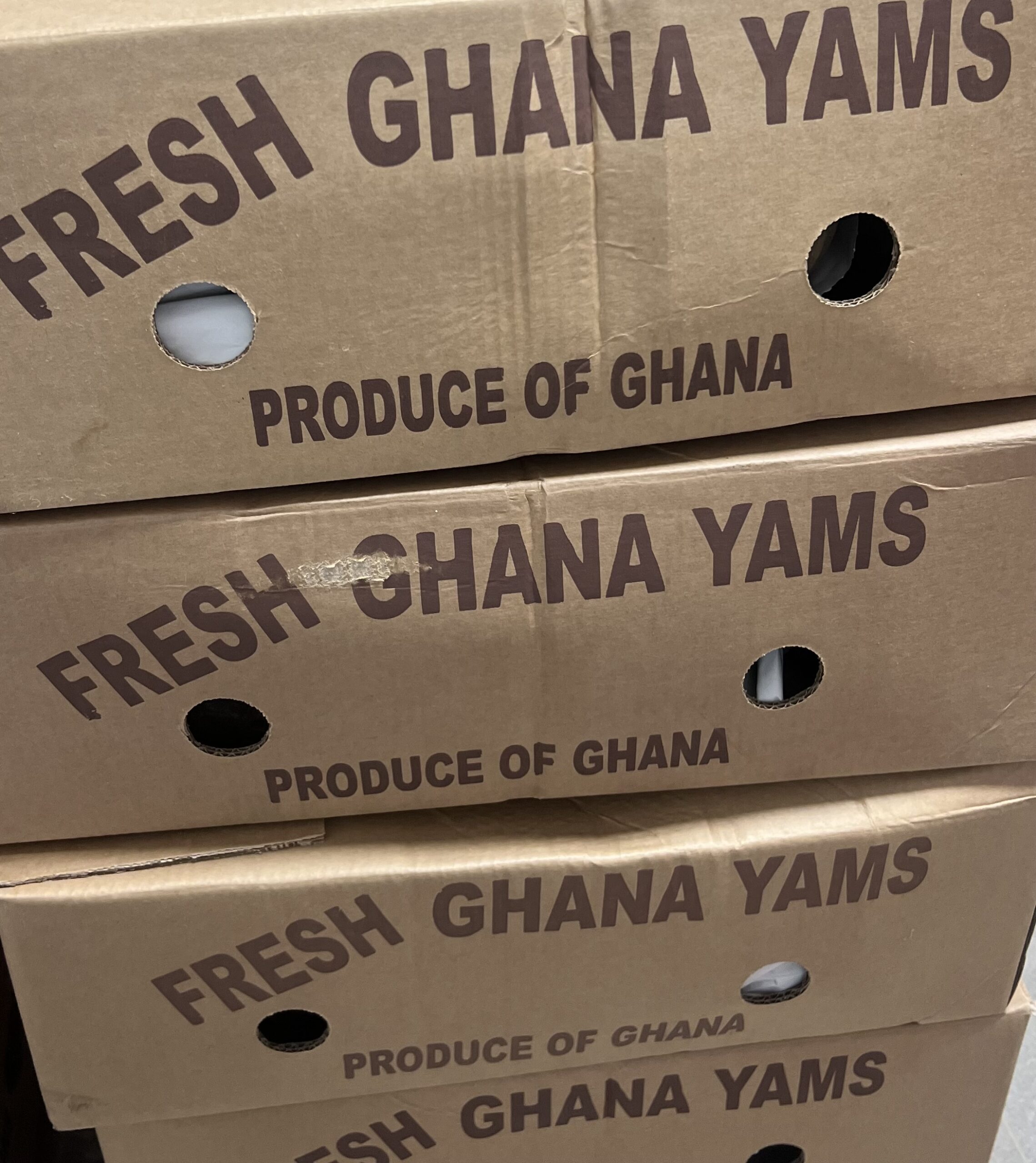 Fresh Ghana Yams 20kg/box Grocery