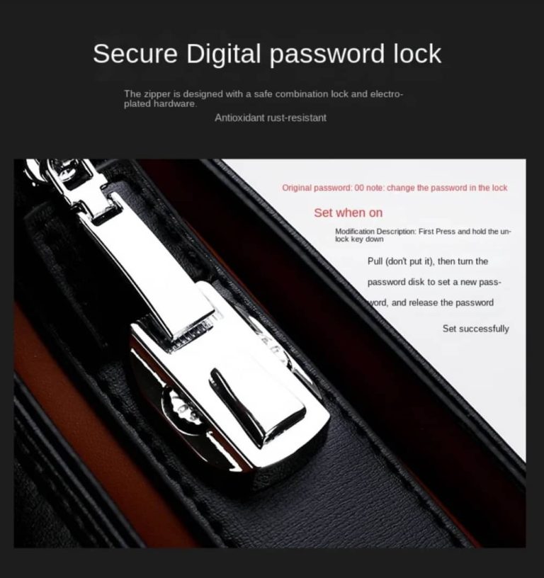 Business Leather Password lock briefcase GRACIAS BRAND