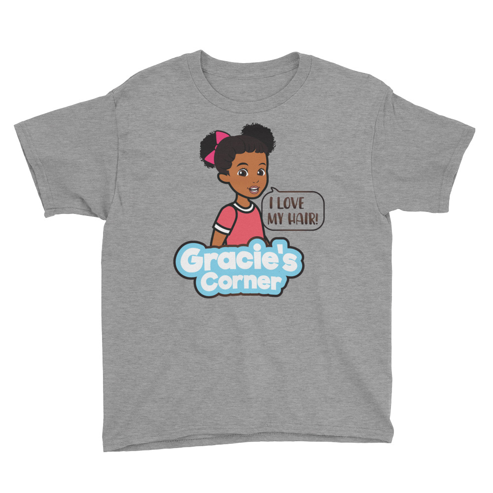 I Love My Hair Gracie’s Corner Youth TShirt Gracie's Corner TV