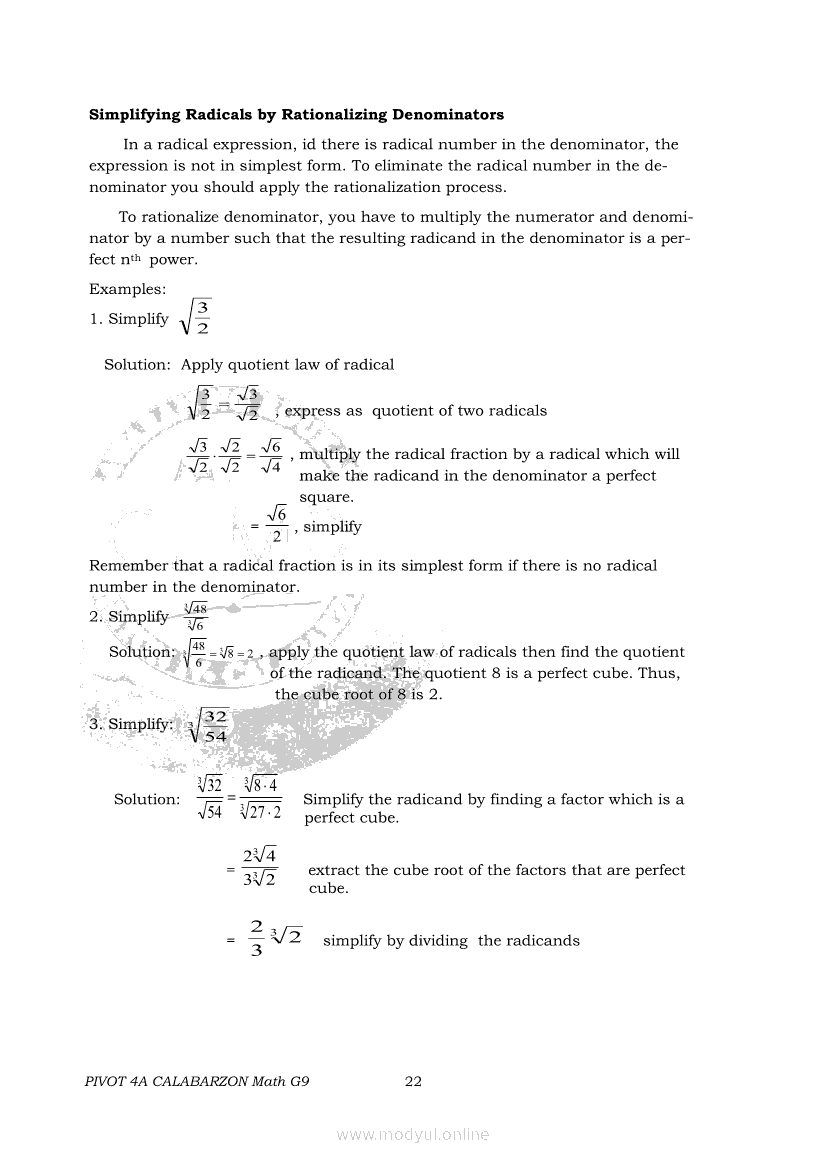 Math 9 Second Quarter Module (PIVOT) Grade 9 Modules