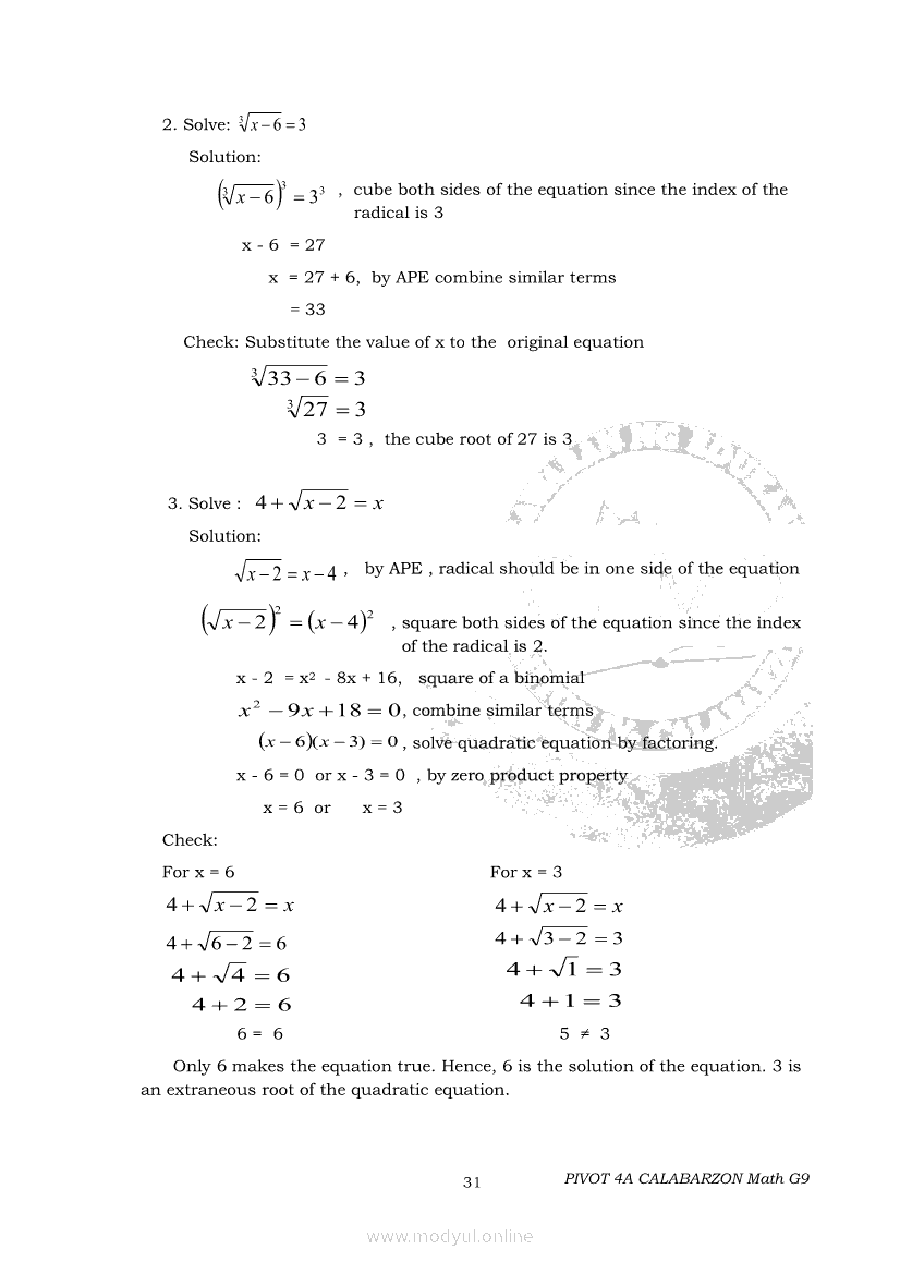 Math 9 Second Quarter Module (PIVOT) Grade 9 Modules