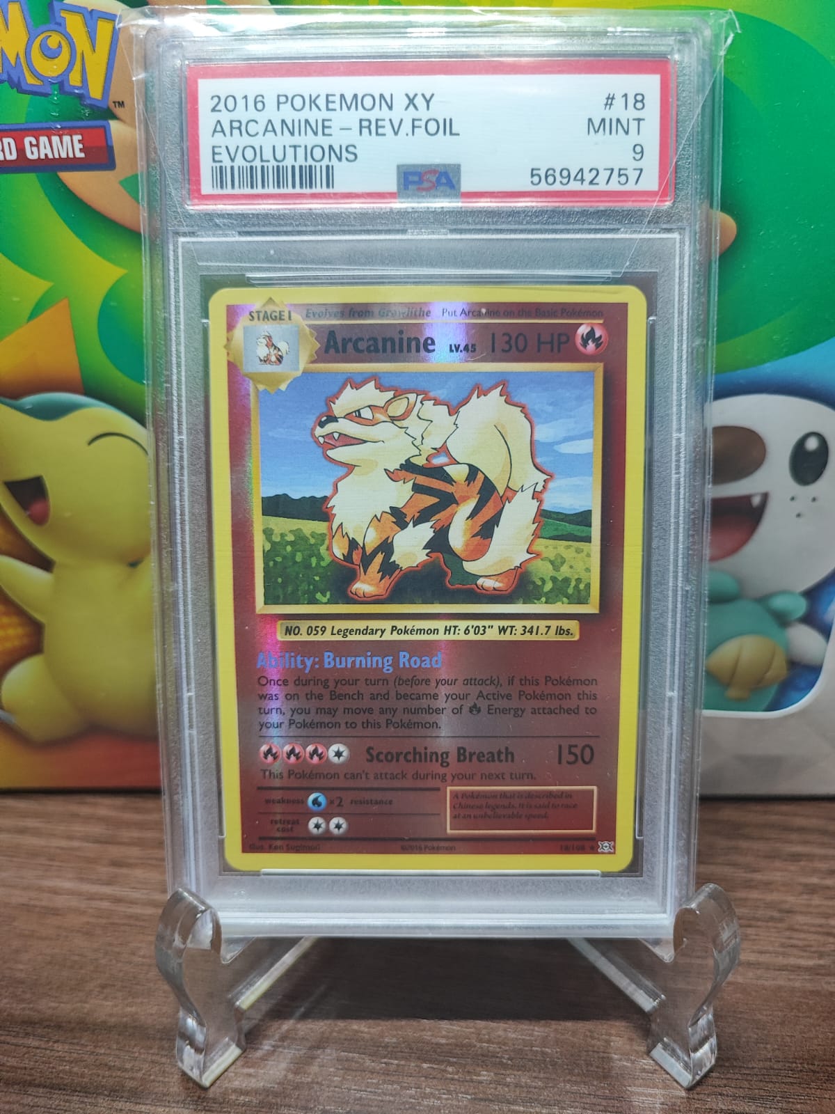 PSA 9 XY Evolutions Arcanine Reverse Holo Grade It
