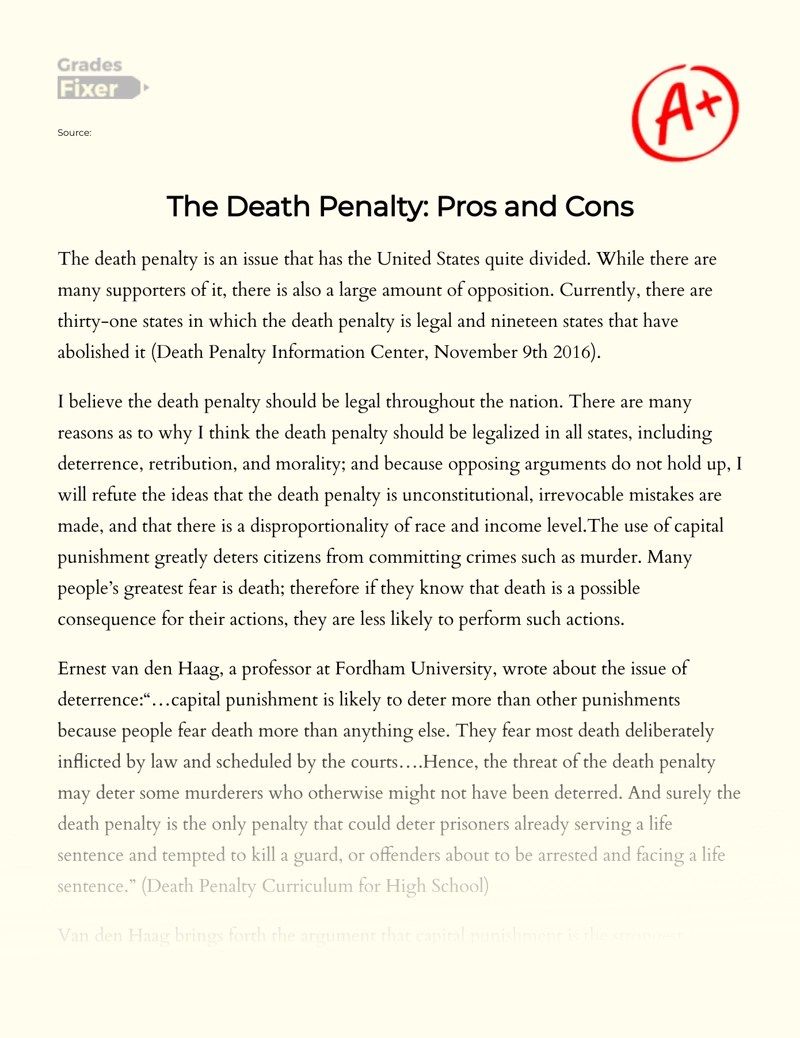 Death Penalty Pro Essay Telegraph