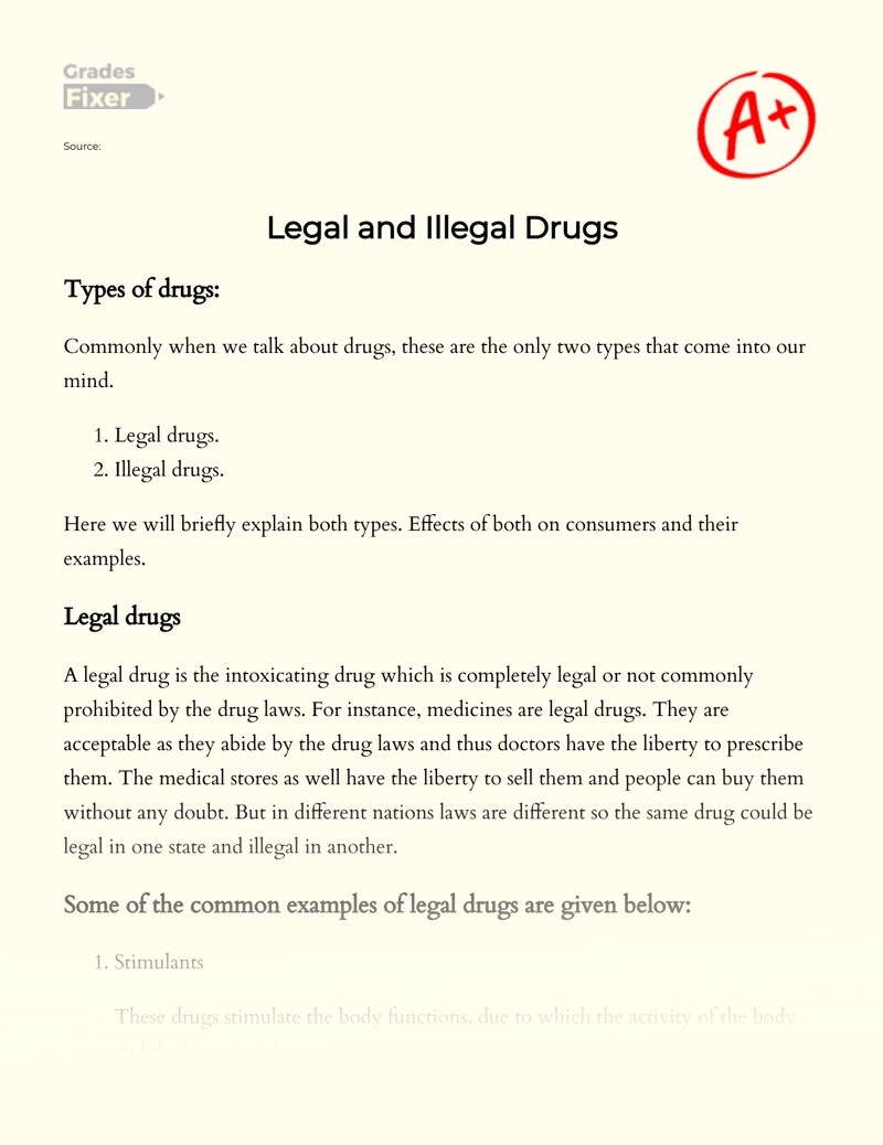 Illegal Drugs Essay Telegraph