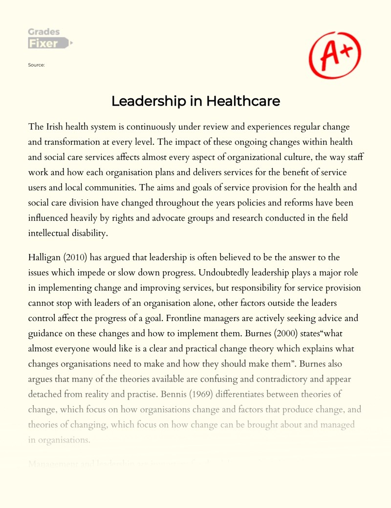 Analysis of the Importance of Management and Leadership in Healthcare