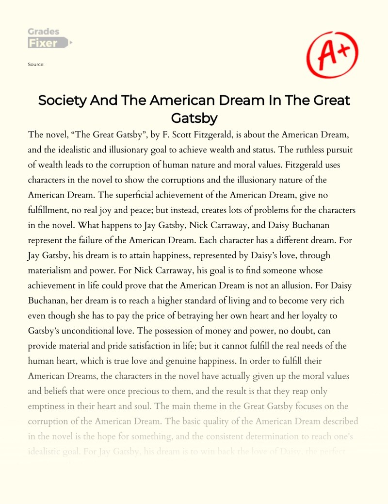 ⛔ Jay gatsby and the american dream. Jay Gatsby's Dream. 20221030