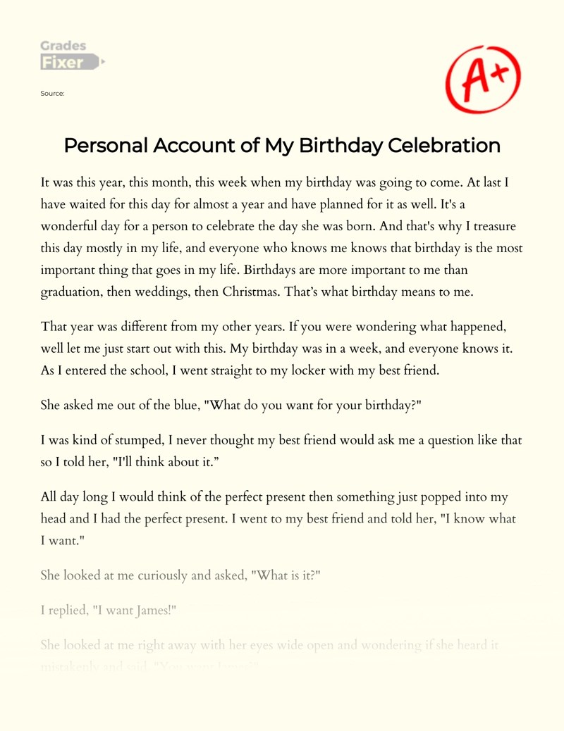 My Birthday Party Essay Telegraph
