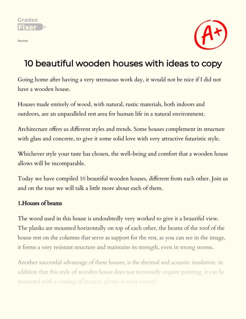 10 beautiful wooden houses with ideas to copy [Essay Example], 655