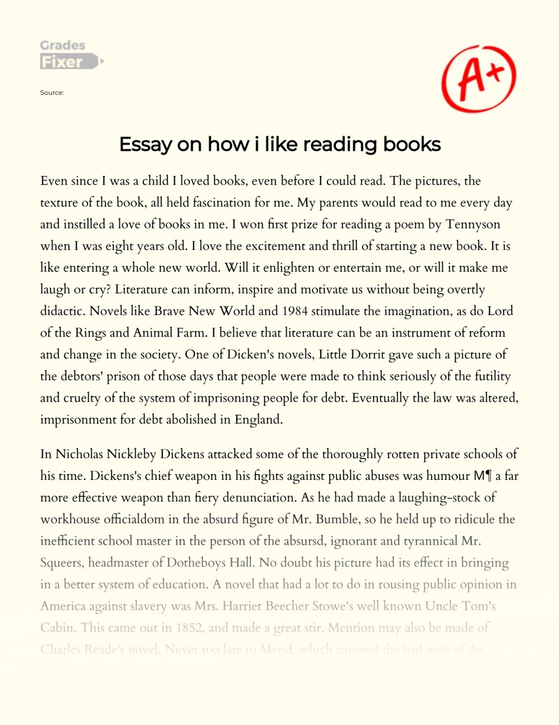 My Personal Passion Favorite Books & Authors [Essay Example], 1014