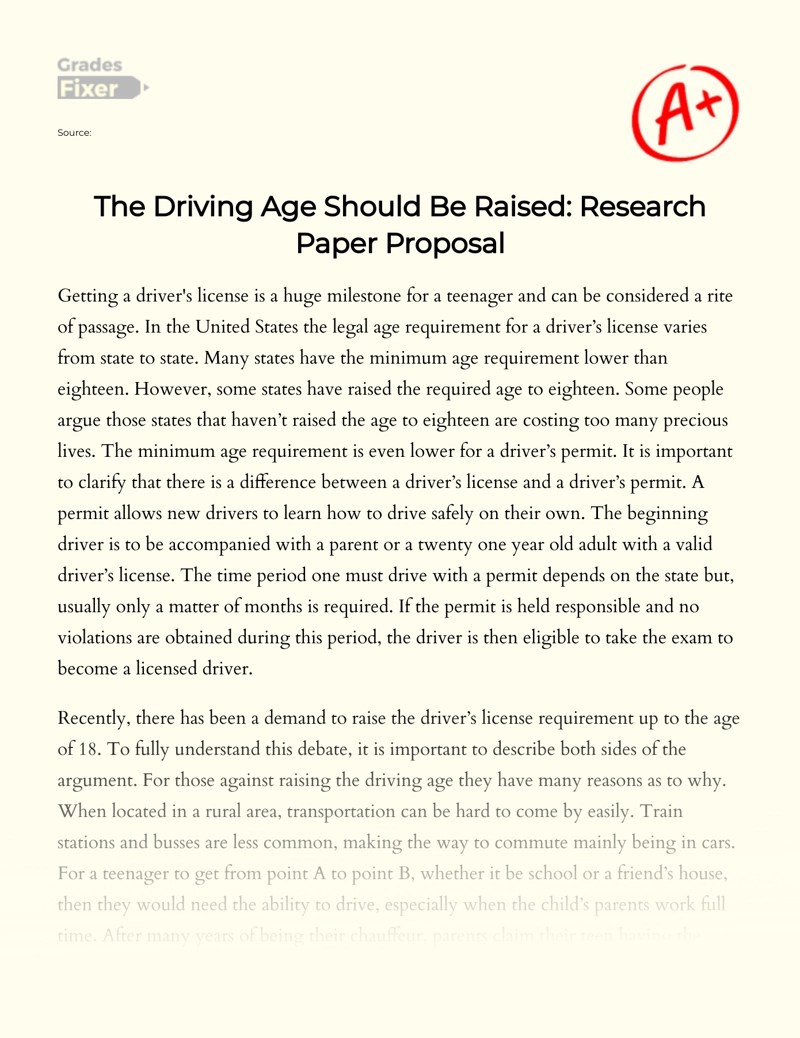 Argumentative Points Why Should the Driving Age be Raised to 21