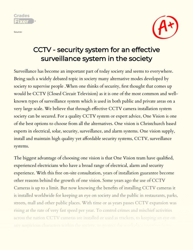 CCTV security system for an effective surveillance system in the