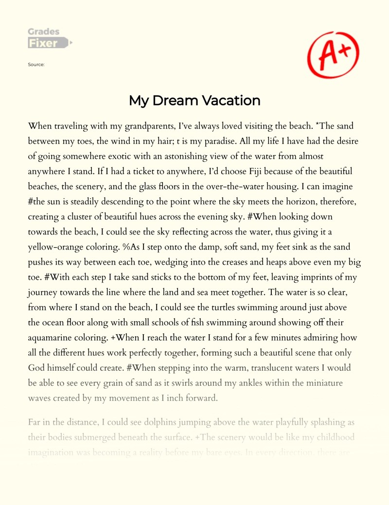 If I Had a Ticket to Go Anywhere [Essay Example], 1362 words GradesFixer