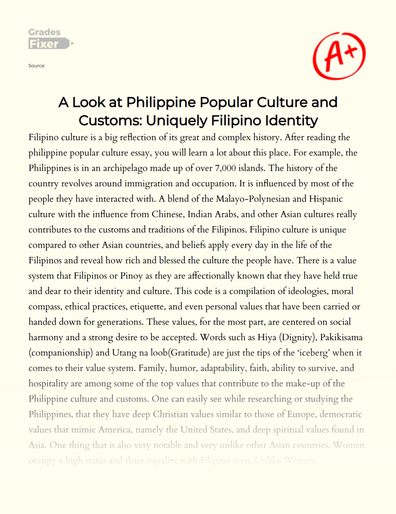 A Look at Philippine Popular Culture and Customs Uniquely Filipino