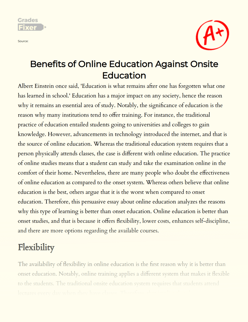 💌 Online education essay. Advantages Of Online Education Essay. 20221031