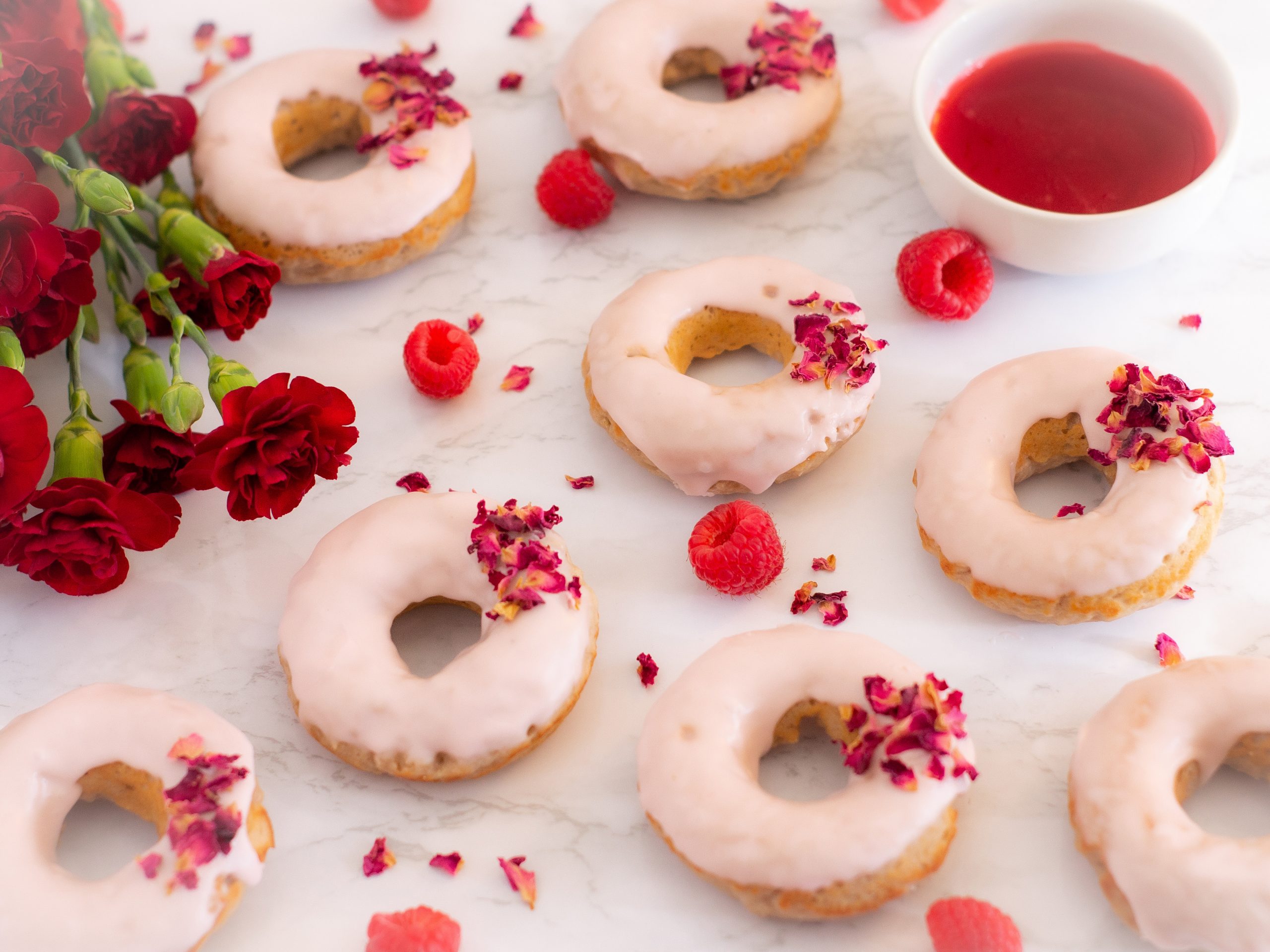 Rose Petal and Raspberry Donuts GradFood