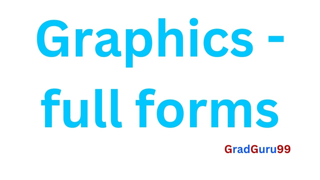 Full Forms of Multimedia & Graphics related Abbreviations & terms