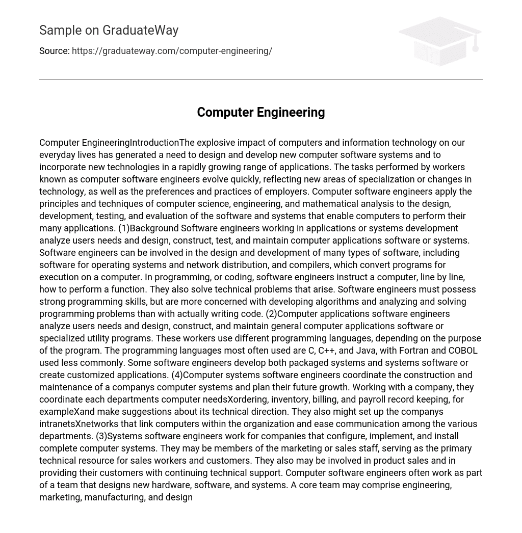 Computer Engineering 2271 Words Free Essay Example on GraduateWay