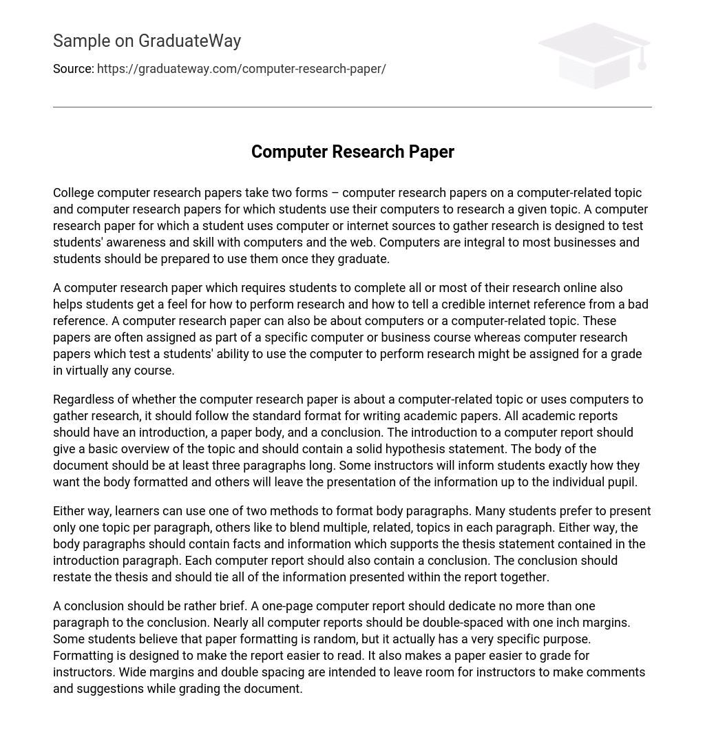 Research Paper Essay Example GraduateWay