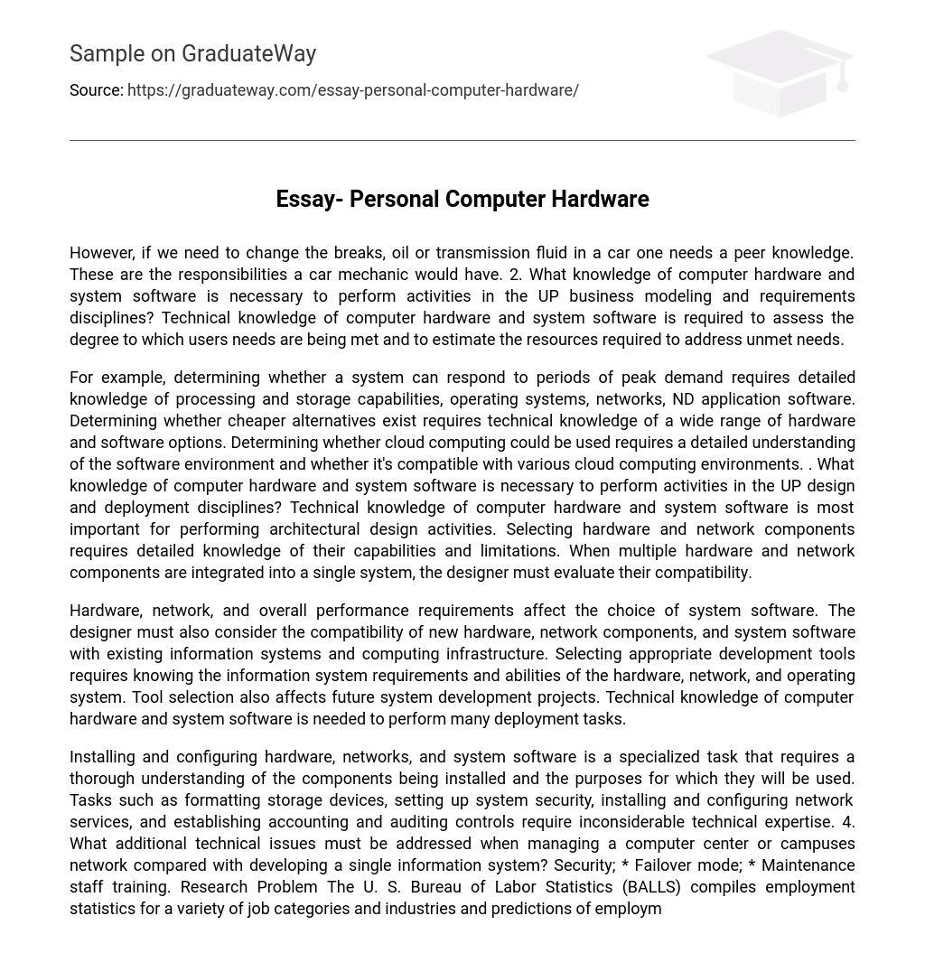 ⇉Essay Personal Computer Hardware Essay Example GraduateWay