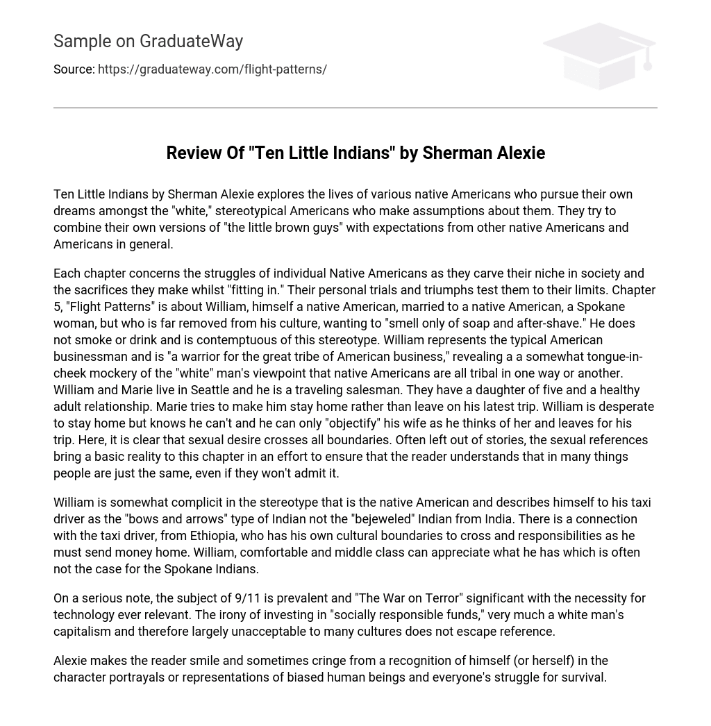 ⇉Review Of "Ten Little Indians" by Sherman Alexie Essay Example