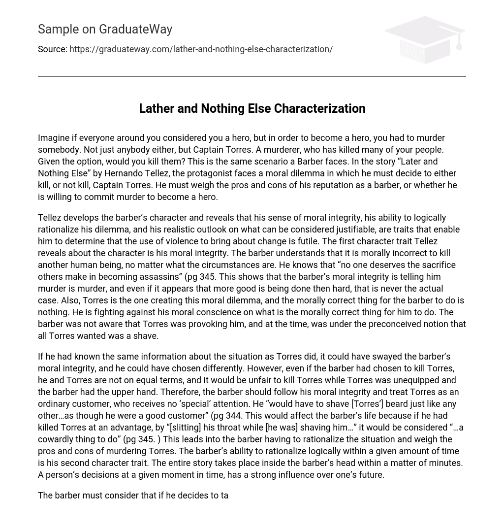 ⇉Lather and Nothing Else Characterization Essay Example GraduateWay